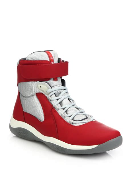 prada runners sneakers|high top prada sneakers.